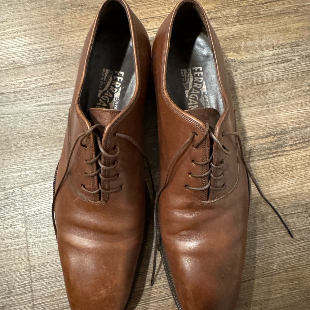 Salvatore Ferragamo Men's Brown Leather Shoes